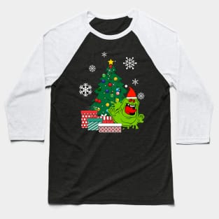 Slimer Around The Christmas Tree Baseball T-Shirt